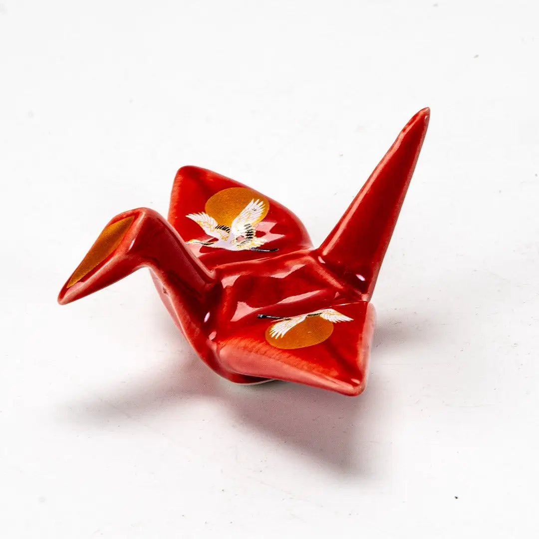 Origami Crane Moon Red Chopstick Rest