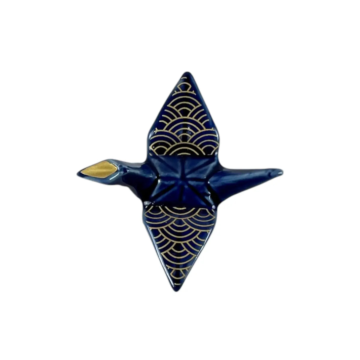 Origami Crane Seigaiha Navy Chopstick Rest