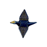 Origami Crane Seigaiha Navy Chopstick Rest