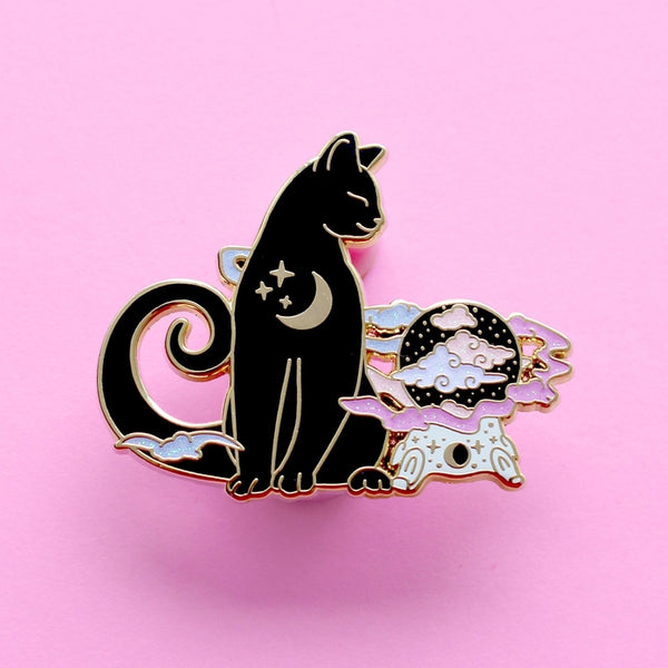 Crystal Ball Cat Enamel Pin – Halloween Collection