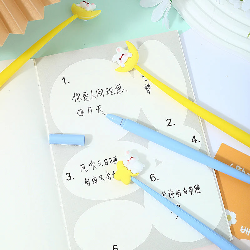 These cute animal gel pens are perfect for planning, for work, home, desk or for school. They will be a beautiful addition to your pen collection!


• 0.5mm Gel Ink
• Black Ink
• Writes very smoothly
• Measures approx. 6" - 7"
• Includes 1 pen, we will send one random color/design