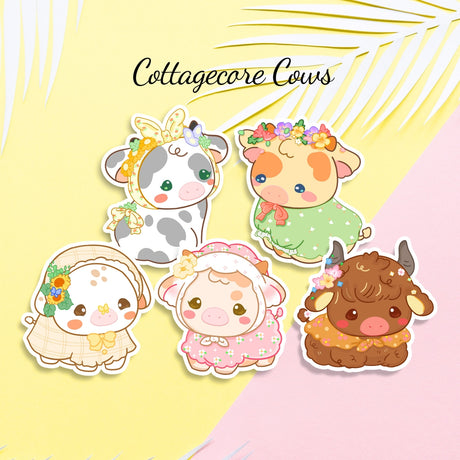 Cute Cottagecore Cow Sticker