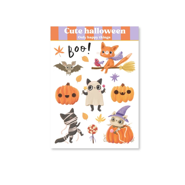Cute Halloween Sticker Sheet A6