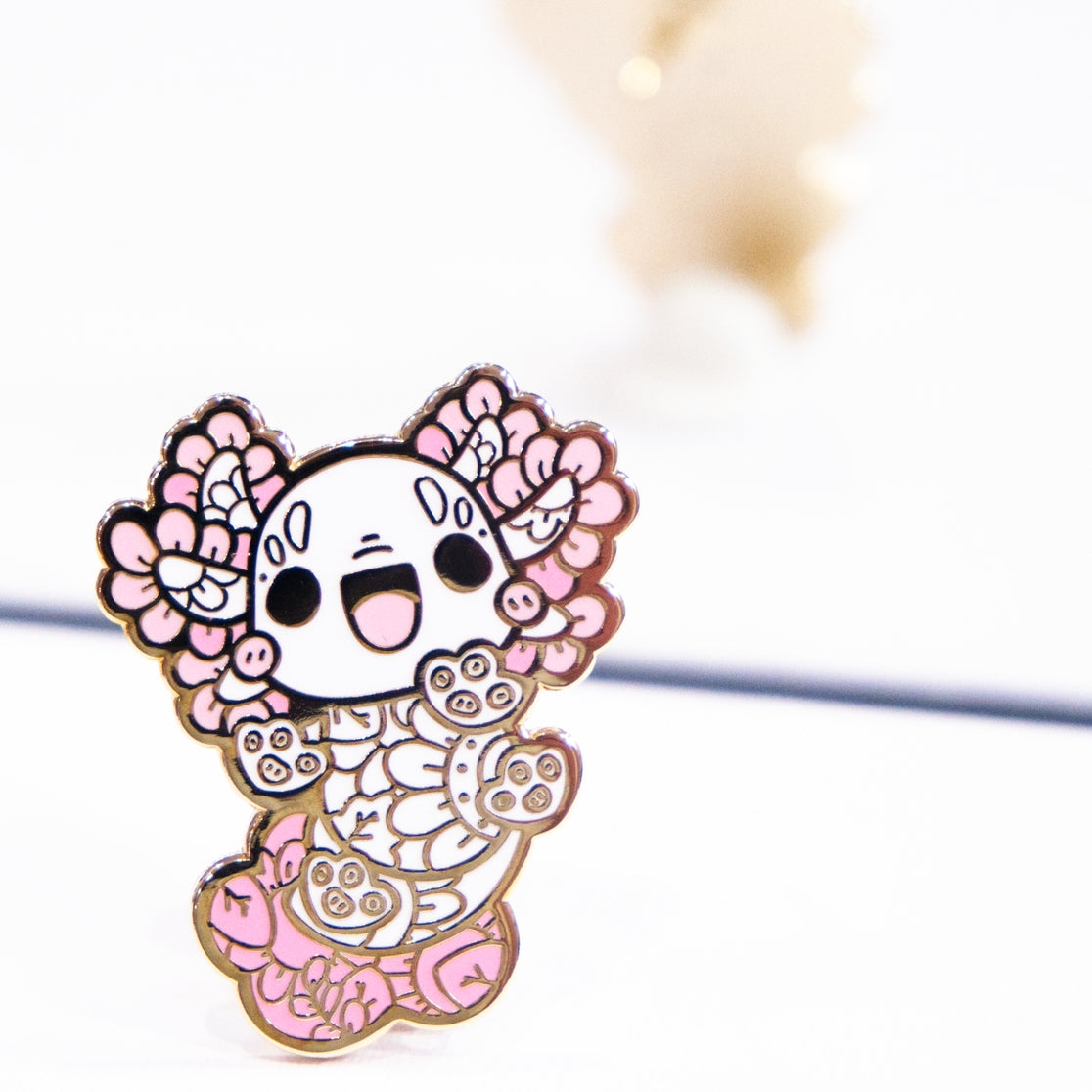 Cute Leusistic Axolotl Enamel Pin
