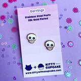 Cute Skull Enamel Earrings