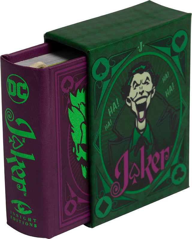 As one of Gotham City's most notorious criminal masterminds and Batman’s archenemy, The Joker has shared lots of cracks and quips throughout his comic history. Now readers can enjoy his twisted wisdom in this collectible tiny book.

Part of an exciting new series of miniature comic book titles, this book compiles all of The Joker’s cleverest quotes and wittiest banter along with classic artwork in an appealing mini package.