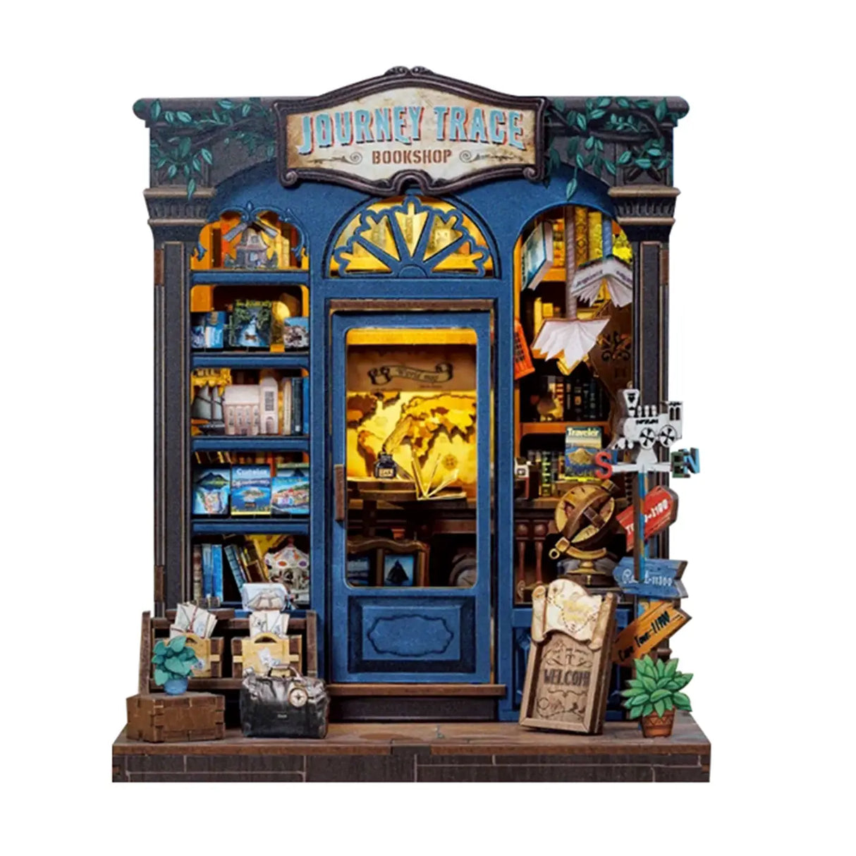 Inspired by the notion that "the meaning of travel is sharing," this charming book nook kit celebrates the power of storytelling, souvenirs, and cultural exchange. Visitors to this cozy bookshop explore a treasure trove of travelogues, handwritten postcards, globes, and keepsakes-each one brimming with whispered adventures from around the world. Let this miniature scene ignite your wanderlust, one tiny story at a time.