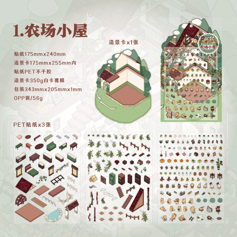 Unleash your creativity with these 3D scene stickers! Perfect for kids and adults, you can design your own eco home scene with 3 sets of sticker sheets!

1 piece of landscape paper
3 sticker sheets
7.2 in x 11.6 in