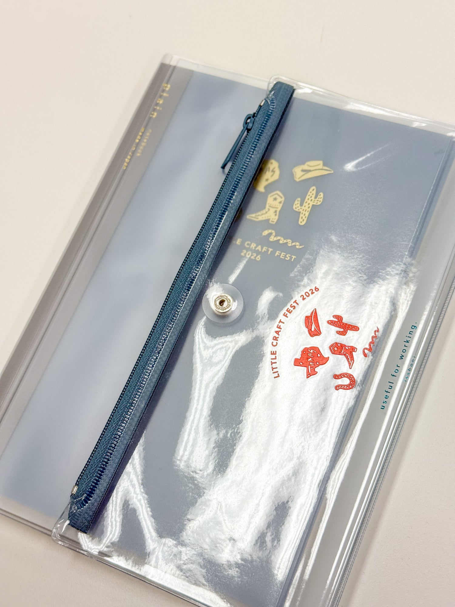 Daigo Notebook A5 - Little Craft Fest 2026 Exclusive Gold Pen Case Clear Cover Texas Cowboy Boots TX