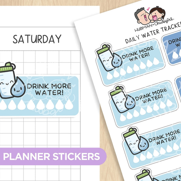Daily Water Tracker 2 Planner Stickers