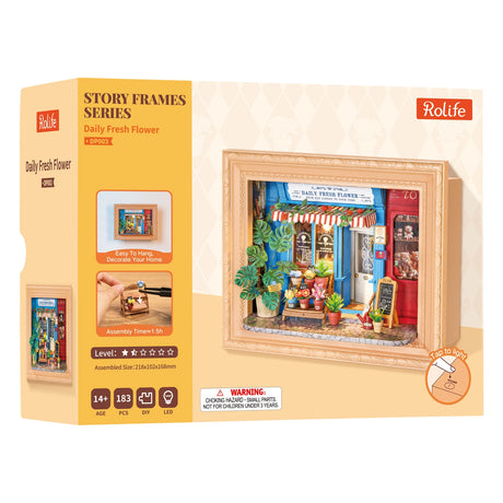 Daily Fresh Flower DIY miniature house

Assembly size: 218*82*168 mm
Package size: 287*217*108 mm
Pieces count: 183 pcs
Assembly time: 1.5 h
Item weight: 890 g
Age: 14+