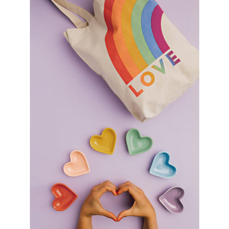Celebrate Pride in style with this Color Parade pinch bowls set from the Love is Love collection. A percentage of proceeds will be donated to Rainbow Refugee. Danica Jubilee is proud to support Rainbow Refugee, an organization that promotes safe, equitable migration and communities of belonging for people fleeing persecution based on their sexual orientation, gender identity, gender expression, or HIV status.
