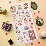 STICKII - Darling British Ducks Sticker Sheet

🎩 🦆 Ready for a quacking good time? Prepare to be charmed by this delightful flock of ducks, dressed to impress in impeccable British-inspired vintage outfits. From deerstalker hats to dapper capes, fancy top hats to adorable bow ties, these feathered friends will add a splash of British charm to any page they waddle onto.

Top Coating: Gold foil
Adhesive Layer: Paper
Backing Layer: Paper
6.69" x 3.54".
Weight - 0.03lbs.
1 sheet included &nbsp; &nbsp;