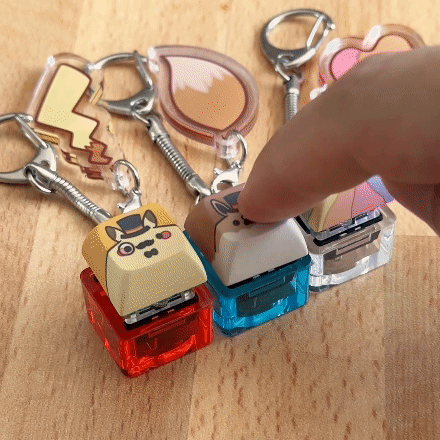 Dead 'Possom Clicky Keychain

Have you ever wanted to type on a keyboard without actually being productive? Then these are the keychains for you! The Blue Gateron switch was chosen specifically for the satisfying clicky sound and tactile feel of a mechanical keyboard. Each keychain also comes with a custom keycap and bonus tail charm.

Want a quieter switch or want to use your keycap for your keyboard? Keychains are packaged unassembled, so you can customize your keychain to your liking!

APPROX. SIZE:&nbsp