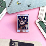 Pin de esmalte del gatito del Tarot de la muerte