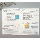Deco Rush is a decorative tape that works like a correction tape and provides an easy way to spruce up your pages with a cute look. You can use it to accent where you’ve written plans for the day or draw a line with it to make a section of the page stand out.