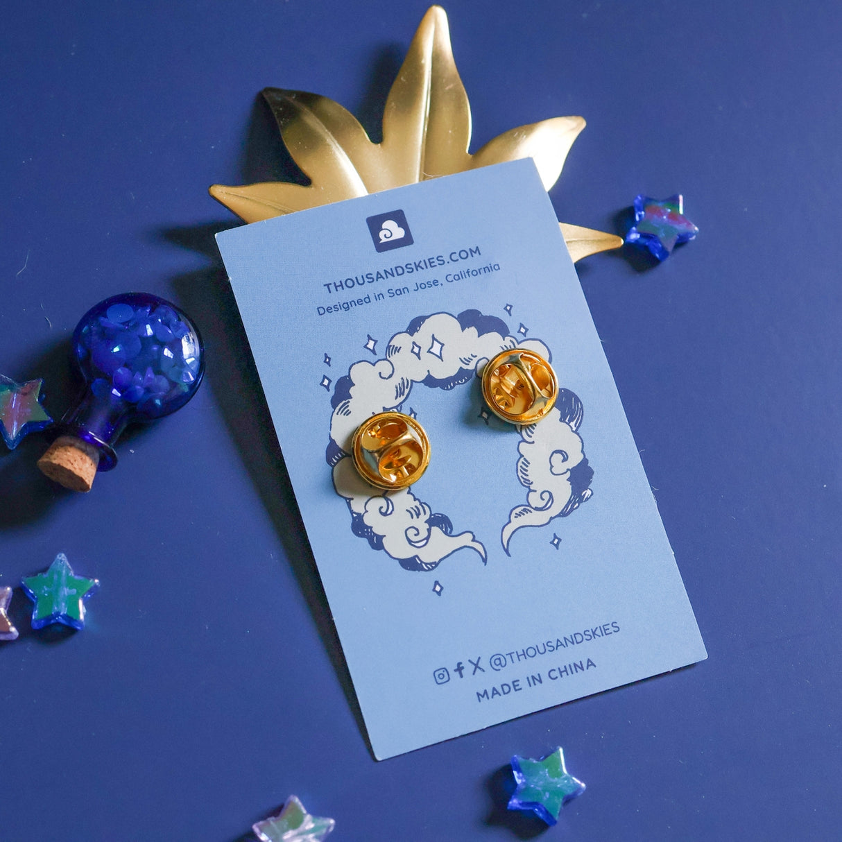 Thousand Skies Deep Sky and A Black Cat Enamel Pin