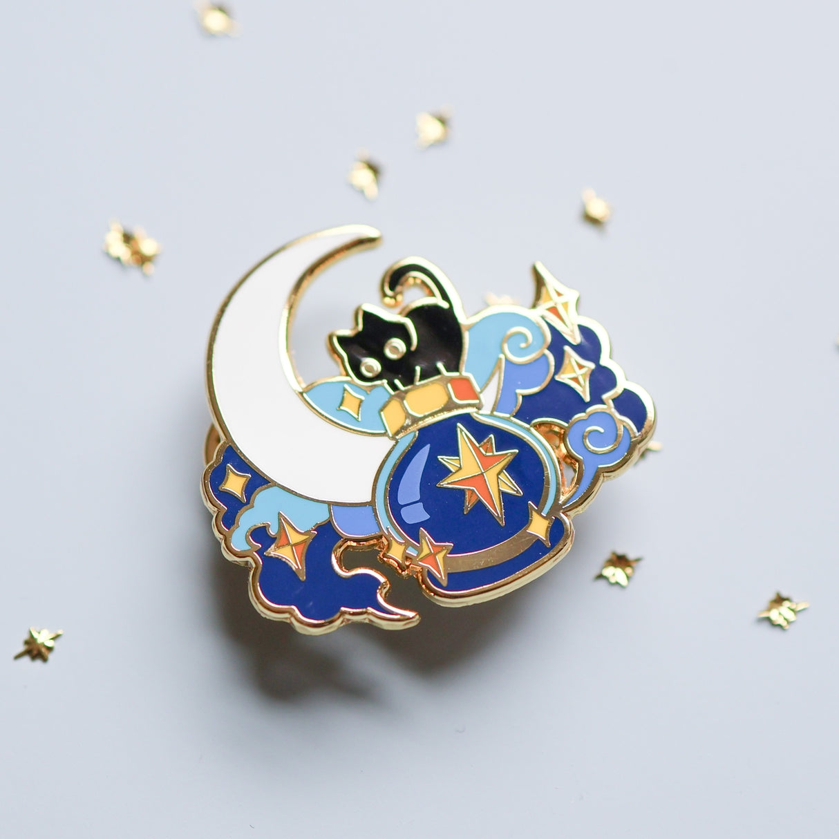 Thousand Skies Deep Sky and A Black Cat Enamel Pin