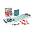 Hurl and sweep your way to fun with Desktop Curling!Challenge your friends and family to a game of patience and skill with this portable, miniature version of curling.

This kit includes:

12" extendable curling lane, with two platform inserts.
8 curling stones (4 red and 4 blue)
2 mini brooms
32-page illustrated mini book with the rules and history to this unique winter