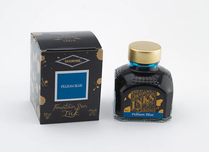 Diamine Fountain Pen Ink in Pelham Blue.