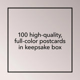 This collectible keepsake box of postcards features 100 beloved Disney and Pixar characters in celebration of 100 years of Disney animation.

This collectible postcard box celebrates the enduring magic of Disney over the last 100 years with 100 of your favorite Disney and Pixar characters-from Mickey Mouse, Woody, and Olaf to Maleficent, Scar, and Ursula. Including final frames of the most beloved heroes, loyal sidekicks, and wicked villains throughout Disney's animation history, these 100 high-quality, ful