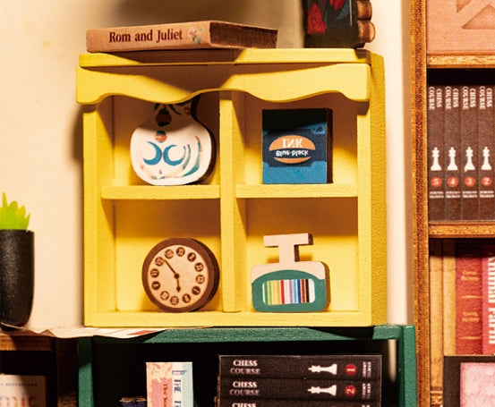 Kit de rincón de libros para librería, casa en miniatura de bricolaje
