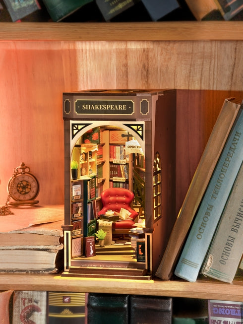 Kit de rincón de libros para librería, casa en miniatura de bricolaje