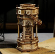 This ornate lantern DIY music box lights up as well as plays to the melody of "YOU LIGHT UP MY LIFE" after being wound up.

• Music box tune: YOU LIGHT UP MY LIFE

• Assembled size: 140 x 115 x 300mm.

• Pieces: 210 pcs.

• Age range: > 14 years old