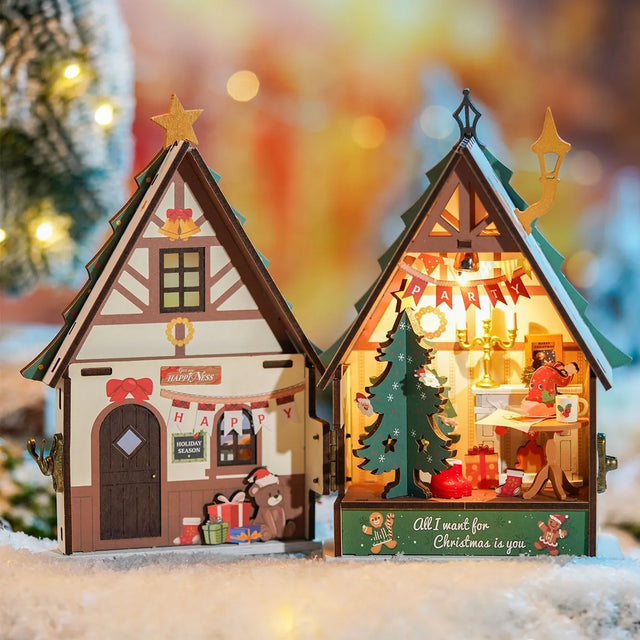 Perfect for crafters of all skill levels, this kit includes everything you need-pre-cut materials, vibrant paints, and easy-to-follow instructions. Assemble and decorate your miniature masterpiece, then proudly display it as a unique addition to your holiday decor. Whether as a gift or a personal keepsake, this delightful Christmas house is sure to bring joy and wonder to your festive celebrations!