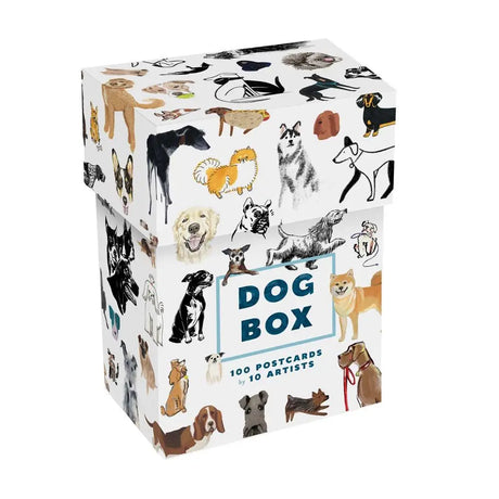 Dog Box celebrates canine of every breed, style, and variety with 100 postcards by ten different artists

Terriers, goldendoodles, rottweilers, pugs and rescue mixes—this playful postcard collection includes a pooch for every pet lover. Each of the ten artists express their passion for puppies and dogs in a different way, from noble dog portraits, to skate-boarding bulldogs, and very snuggly corgis. The keepsake box is divided with tabs for postcards by each artist, making this set a perfect gift for every 
