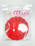 Doily Red Tulip 4.5" Doilies 100ct