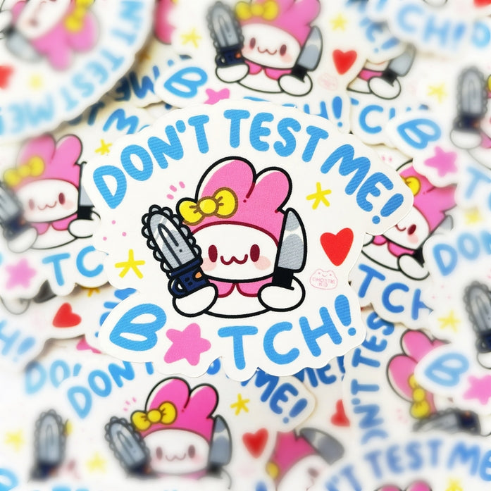 Don't Test Me! Cute Animal Vinyl Sticker