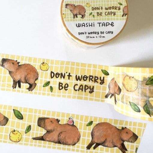 Don't Worry Be Capy Capybara Washi Tape