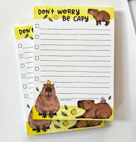 Don't Worry Be Capy Capybara To Do List Notepad
