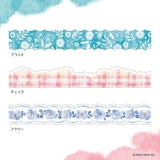 A new watercolor-style design with nuances is now available!
This series is a series with a touch and bleeding like a hand-drawn one.
It has a refreshing and transparent color that can be used casually.

Width 15mm × Length 5m
Material:&nbsp;Washi paper
Includes 1 roll of washi
Last few pictures shown are all the designs in the same collection, each sold separately.