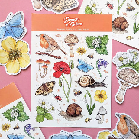 Drawn To Nature English Garden Sticker Sheet