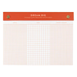 Turn your to-dos into ta-das with the Dream Big Notepad. This 6x8” desk pad features 75 grid pages organized into columns for Doing, Done, and Double-Checked—perfect for tackling big goals one step at a time. With smooth 120gsm paper, gold posts, and a bold red-orange header, it’s designed to keep you motivated and organized. The top-bound format and perforated pages make it easy to tear off and take with you. Ideal for goal-setters, planners, and productivity lovers. Makes a great gift for students, cowork