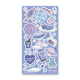 Blast off to dreamland with sleepy cats and rocket ships! 🚀☁️ Look closely and you’ll see this sheet has a little extra twinkle twinkle.✨

Art by: @lea_binda

Top Coating: Holo Rainbow
Adhesive Layer: Paper
Backing Layer: Clear PET