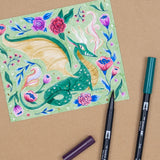 Tombow Dual Brush Pen Art Markers, Dragons, 10-Pack