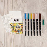 Dual Brush Pen Art Markers, Manga Illustration, Bird 6-Pack
