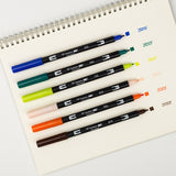 Dual Brush Pen Art Markers, Manga Illustration, Wind 6-Pack