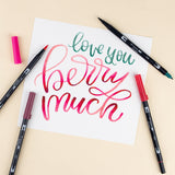 Dual Brush Pen Art Markers Very Berry, 6-Pack