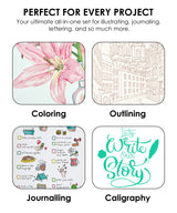 Ready to elevate your art? Grabie Art Supplies presents the ultimate set of 100 dual-tip sketch markers - the perfect partner for your creative journey. Each paint marker pen features both a flexible brush tip and a precise fineliner, giving you the power to create stunning illustrations, detailed journal entries, beautiful calligraphy, and professional drawings. Dive into vibrant color with these best markers for coloring and unlock limitless potential with Grabie Markers!