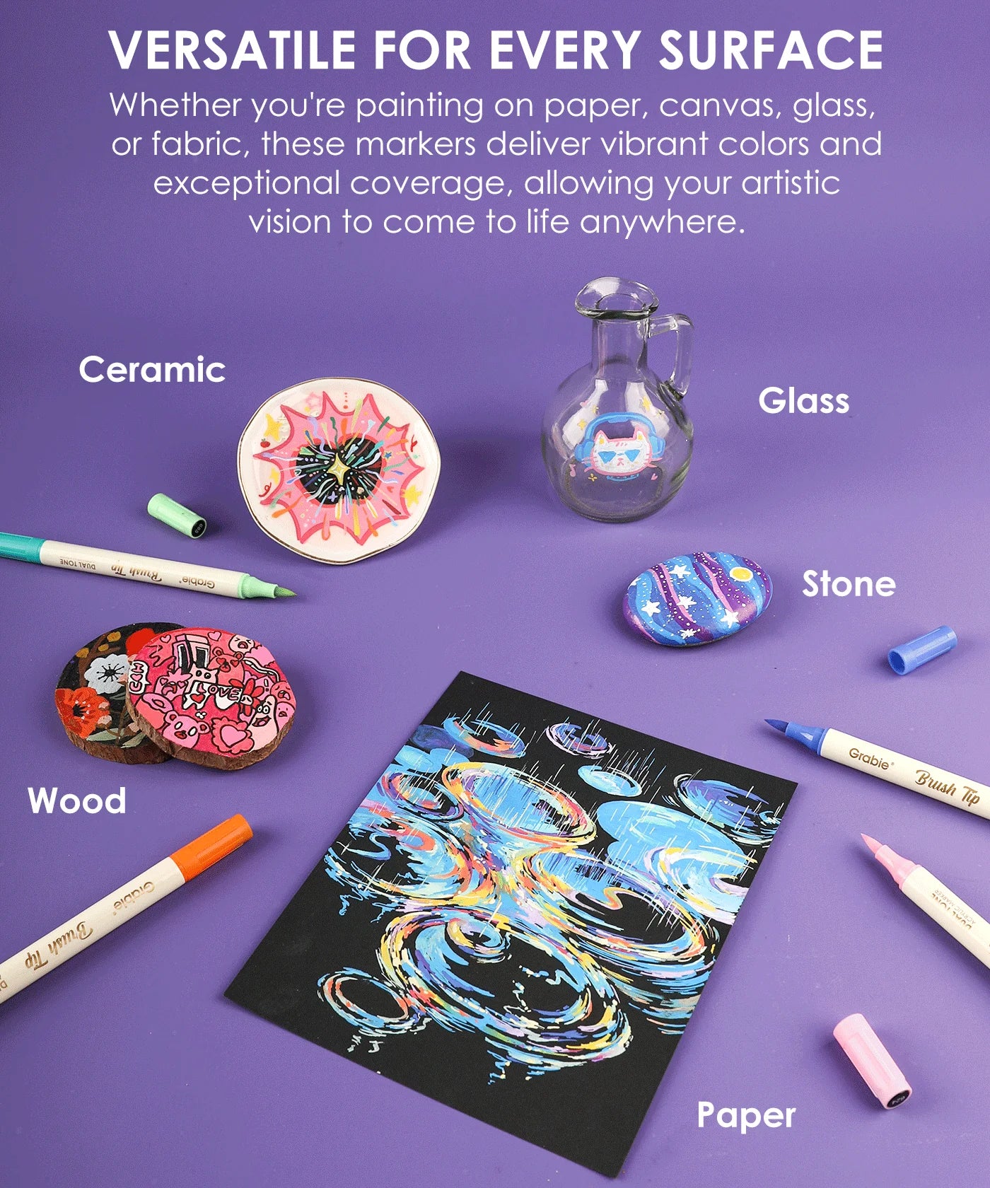 Unlock your creativity with the Grabie Dual Tip Marker Set! Experience premium Grabie Art Supplies featuring 36 dual-tip markers - among the best markers for coloring and artistic expression. Perfect for all artists, these high-quality Grabie Acrylic Brush Markers deliver stunning vibrancy and coverage.