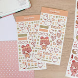 Cherry Rabbit Duck Friends Sticker Sheet