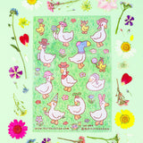 🐢 Our Kiss Cut Sticker Sheets are 4 inches by 6 inches and include one (1) sheet per package, with 10 to 20 individual waterproof, stickers on each.&nbsp;

🐢 Each sheet is enclosed in a sleeve with an art backing card and are retail-ready!

🐢 Stick them on water bottles, laptops, cars, coolers, helmets, skateboards, or just about any flat surface you can think of.&nbsp;