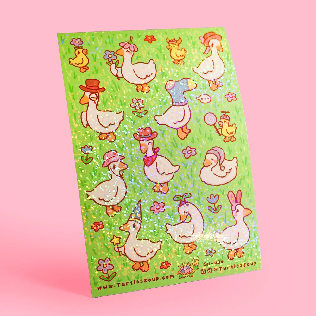 🐢 Our Kiss Cut Sticker Sheets are 4 inches by 6 inches and include one (1) sheet per package, with 10 to 20 individual waterproof, stickers on each.&nbsp;

🐢 Each sheet is enclosed in a sleeve with an art backing card and are retail-ready!

🐢 Stick them on water bottles, laptops, cars, coolers, helmets, skateboards, or just about any flat surface you can think of.&nbsp;