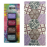 Mini Dylusions Archival Ink Pads are waterproof acid- free dye inks featuring the classic Dylusions color palette in the same fade resistant formula used in Ranger Archival Ink. Archival Inks are permanent on many surfaces providing long lasting detailed stamping results that won't bleed when used with water-based inks, markers, acrylic paint and watercolors.