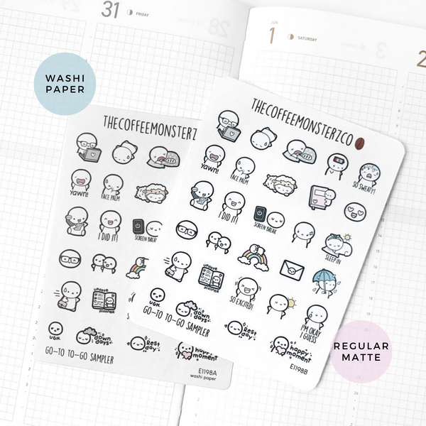 Go-To To-Go Sampler Sticker Sheet TheCoffeeMonsterzCO