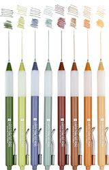 Quick-drying fine-tip gel pens with expressive earth-tone colors provide a seamless flow of ink for a flawless writing experience!   Retractable gel pens are perfect for intricate journaling, drawing, planning, and more!  Ultra-fine 0.5 mm tips for precision writing.  Smudge-free. No bleed-through.  Choose from a palette of 8 earth tones to bring a touch of nature to all your writing projects.  Perfect for sketching, note-taking, and correspondence.  8 earth-tone colors feature greens, blues, and browns.  